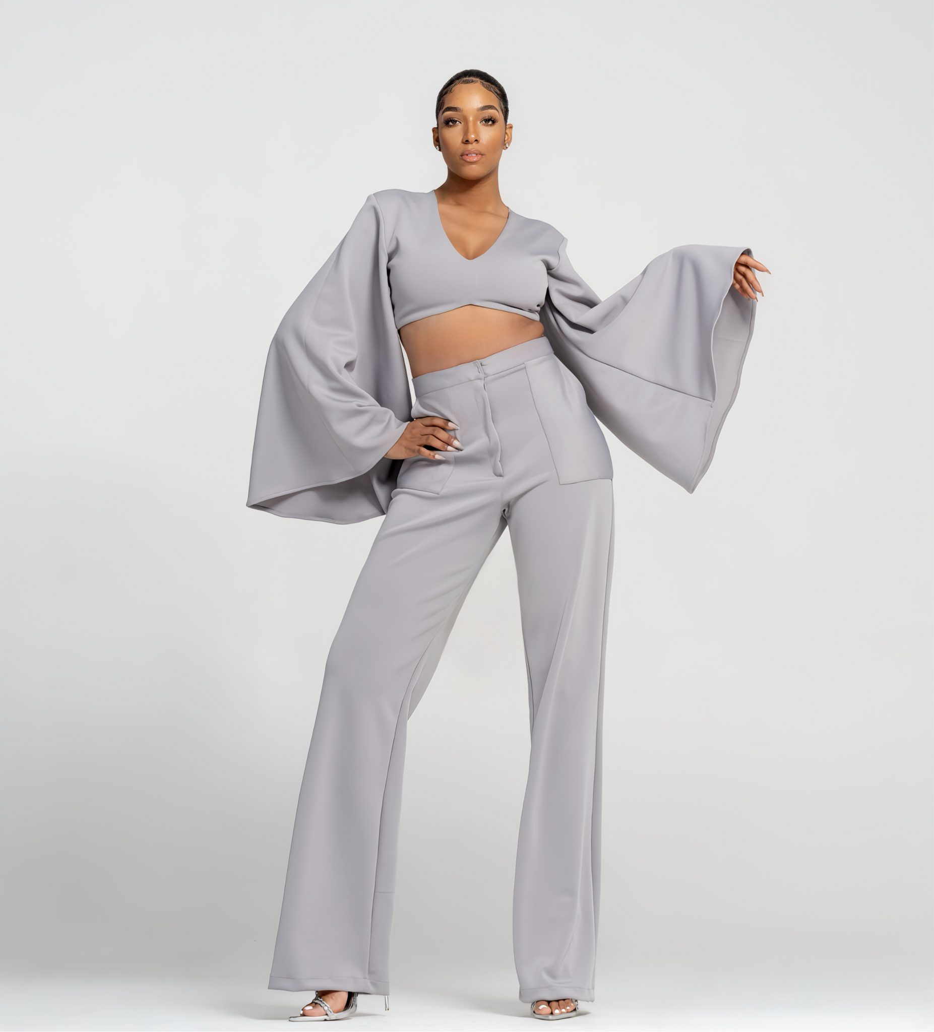 “Kia”Tailored Trousers - Gray