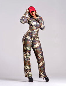 Carly Camo Hooded Jumpsuit