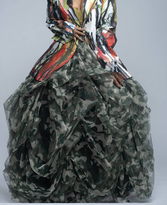 "Military Maxine" Ruffle Tulle Skirt
